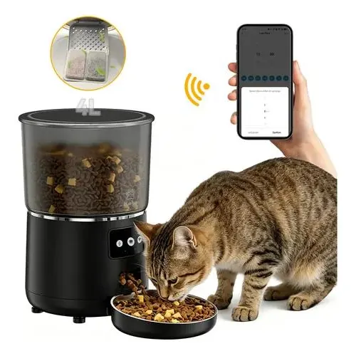 Dispensador Alimentador Automático Perro Gato Wifi 4l Negro (KOBA) en oferta en Mercado Libre Chile