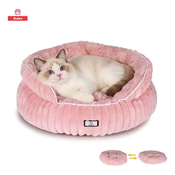 Cama Antiestrés Para Mascota Gatos Perros Lavable 50x50x20cm Con Cojín Reversible Rosa KOBA en oferta en Mercado Libre Chile