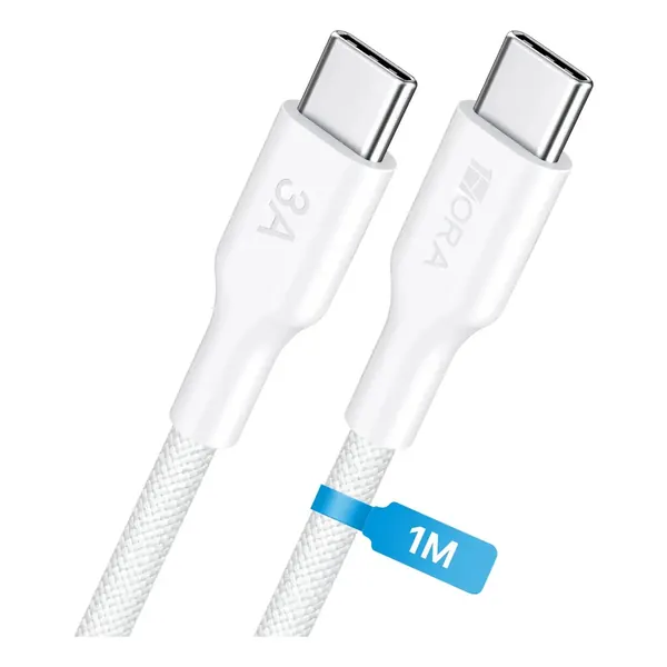 1Hora Cable Tipo C CAB272 3A 1M con Turbo Carga Rapida y Datos Transferencia Blanco en oferta en Mercado Libre Chile